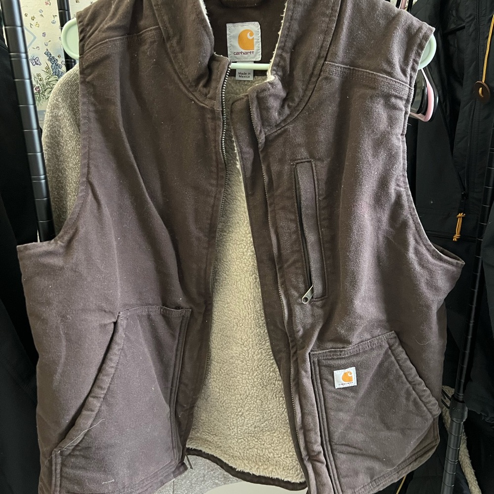 Carhartt Dark Brown Sherpa-Lined Vest